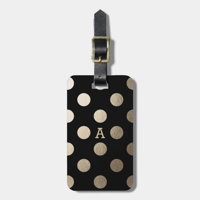 Personalisiert | Luxe Dots Gepäckanhänger (Vorderseite vertikal)