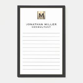Personalisiert Luxury Monogram Post-it Klebezettel