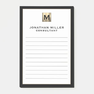 Personalisiert Luxury Monogram Post-it Klebezettel