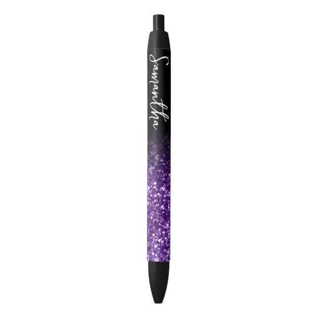 Personalisiert Luxury Royal Lila Glitzer Ombre Kugelschreiber (Vorderseite Vertikal)