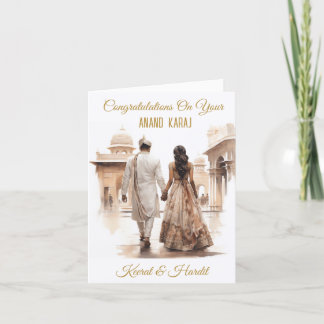 Personalisiert Luxury Sikh Wedding Card Dankeskarte