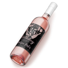 Personalisiert Luxus Glitzer 35. Geburtstag Weinetikett