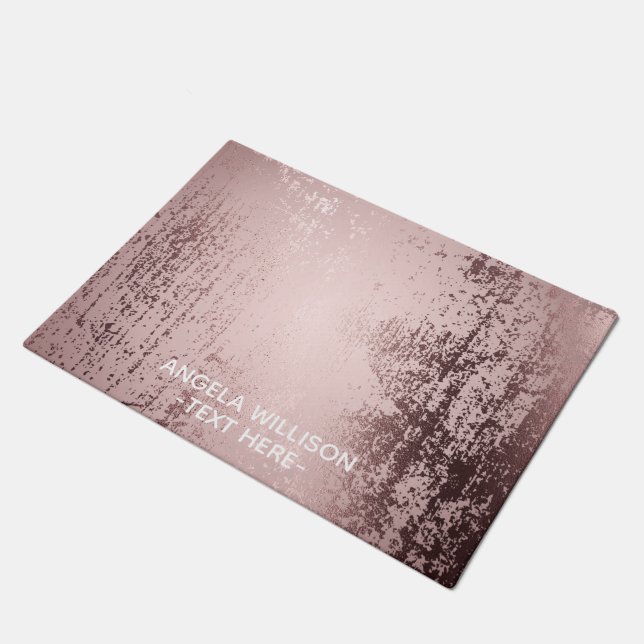 Personalisiert Luxus Rose Gold Fußmatte (Schrägansicht)