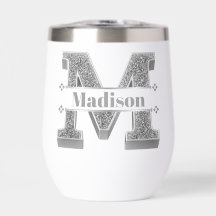 Personalisiert m Erste Silver Monogramm Ihr Name