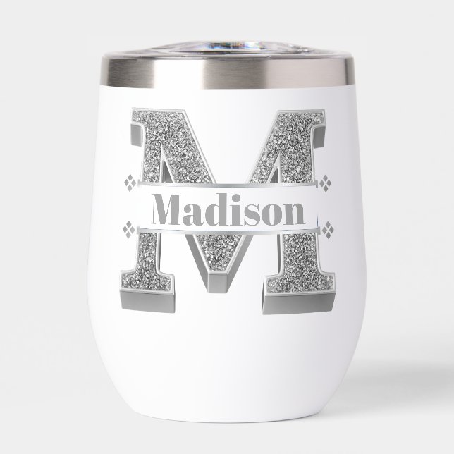 Personalisiert m Erste Silver Monogramm Ihr Name (Vorderseite)