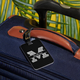 Personalisiert m Erste Silver Monogramm Ihr Name Gepäckanhänger