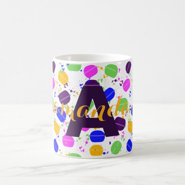 Personalisiert Macaron Confetti Kaffeetasse (Mittel)
