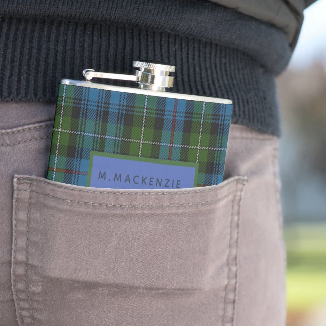 Personalisiert MacKenzie Tartan Mens Flask Ihm Flachmann (Beispiel)