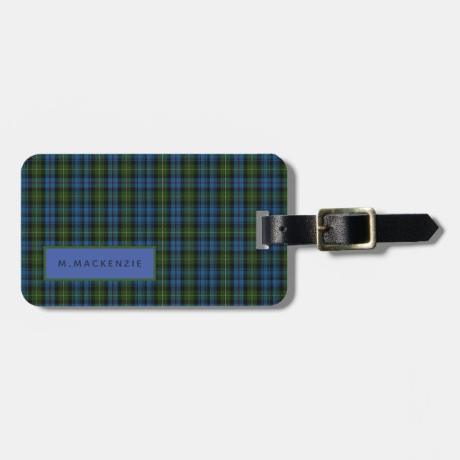 Personalisiert MacKenzie Tartan Mens Gepäck Gepäckanhänger (Vorderseite horizontal)