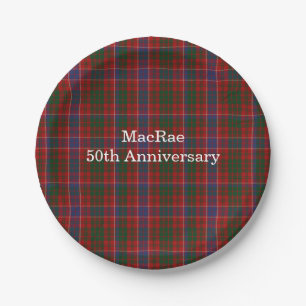 Personalisiert MacRae Clan Tartan Karierte Papierp Pappteller