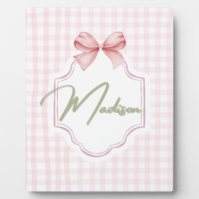 Personalisiert Madison Baby Girl Kinderzimmer Bow& Fotoplatte (Vorderseite)
