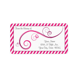 Personalisiert Magenta Swirl Buchzeichen Adressaufkleber