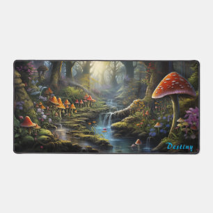 Personalisiert Magic Mushroom Forest Desk Mat Schreibtischunterlage