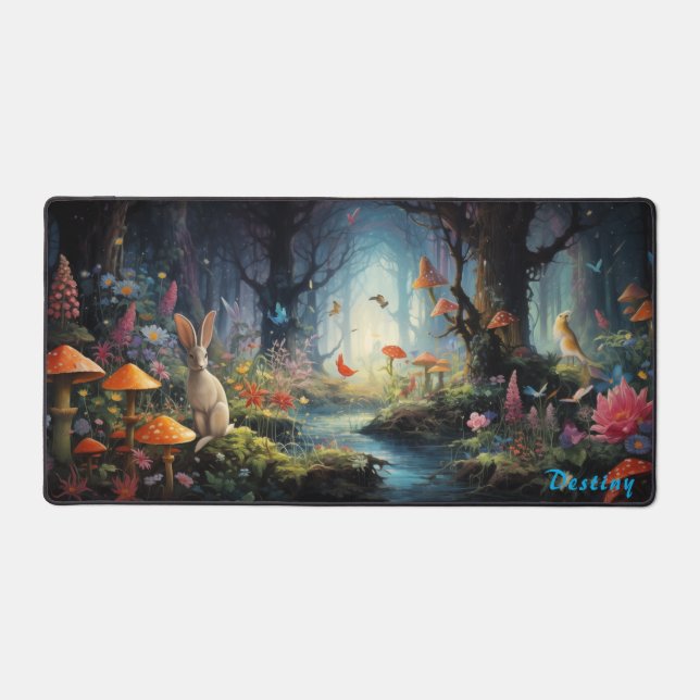 Personalisiert Magic Mushroom Forest Desk Mat Schreibtischunterlage (Vorderseite)