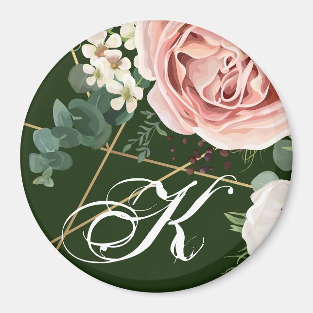Personalisiert Magnet Geometric Garden Rose Hunter (Vorne)