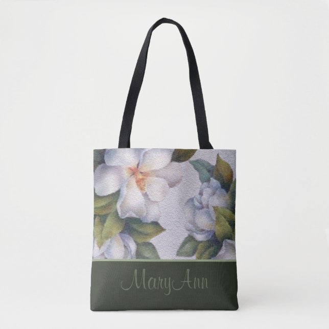 Personalisiert Magnolia Blooms Sage Green Classic Tasche (Vorderseite)