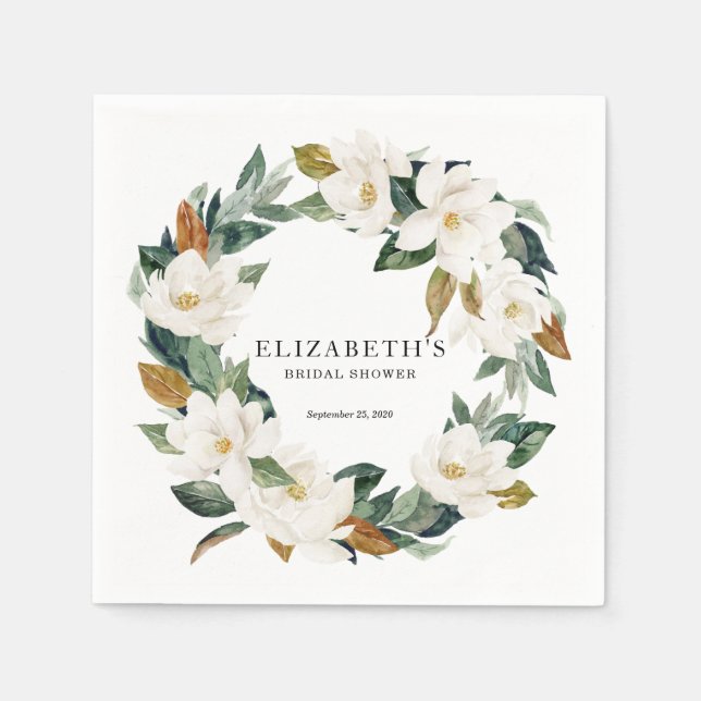 Personalisiert Magnolia Brautparty Napkins Serviette (Vorderseite)