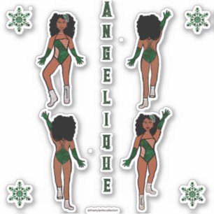 Personalisiert Majorette / Tänzeraufkleber, Wald # Aufkleber