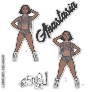 Personalisiert Majorette / Tänzerin, Tänzerin Aufkleber