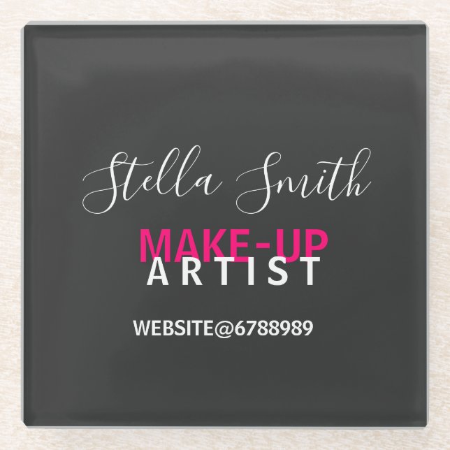 Personalisiert Makeup Artist Standard Glasuntersetzer (Vorderseite)