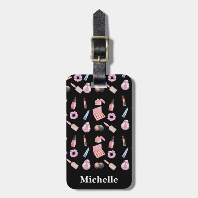 Personalisiert Makeup Kosmetik Muster Kosmetologie Gepäckanhänger (Vorderseite vertikal)
