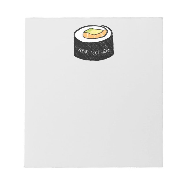 Personalisiert Maki Sushi | Alaska Roll Sushi Notizblock (Vorderseite)