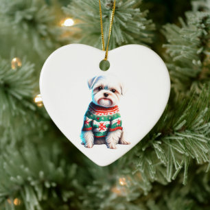 Personalisiert maltesisch im Weihnachtssüßer Keramik Ornament