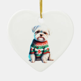 Personalisiert maltesisch im Weihnachtssüßer Keramik Ornament