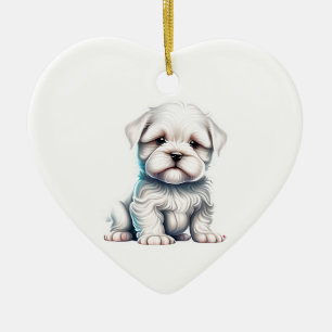Personalisiert maltesische Welpe Keramik Ornament