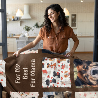 Personalisiert Mama Akita Foto Collage Quilt Fleecedecke