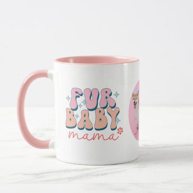 Personalisiert Mama Baby Tasse Retro Pink (Links)
