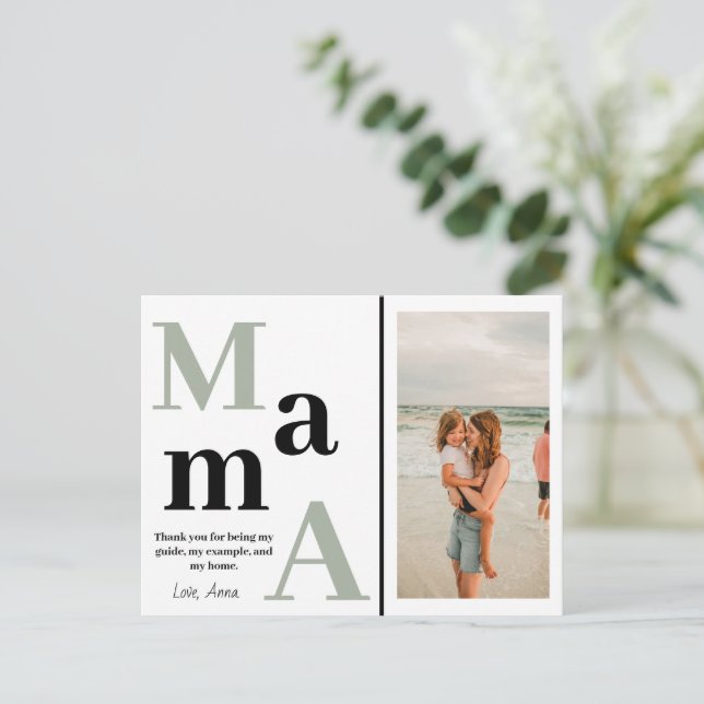 Personalisiert Mama Foto Mütter Tageskarte Postkarte (Stehend Vorderseite)