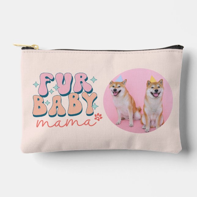Personalisiert Mama Retro Pink Zubehörtasche (Vorderseite)