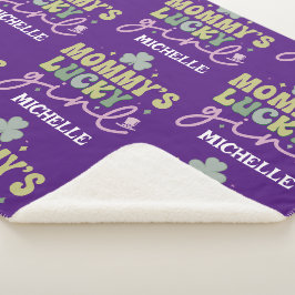 Personalisiert Mama's Lucky Girl Sherpa Blanket Sherpadecke