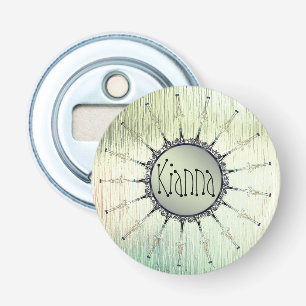 Personalisiert Mandala auf Minty Mattiert Glass Flaschenöffner