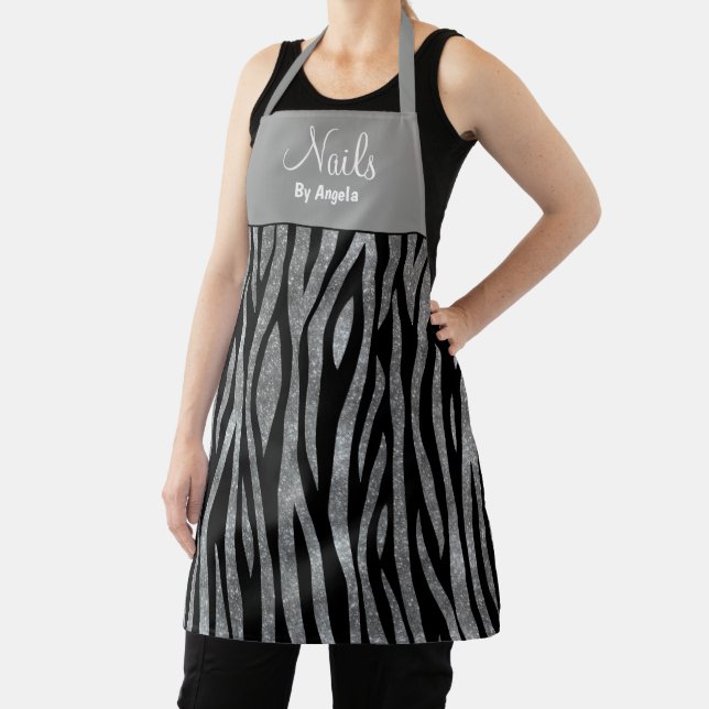 Personalisiert Maniküre Nail Tech Zebra Schürze (InSitu)