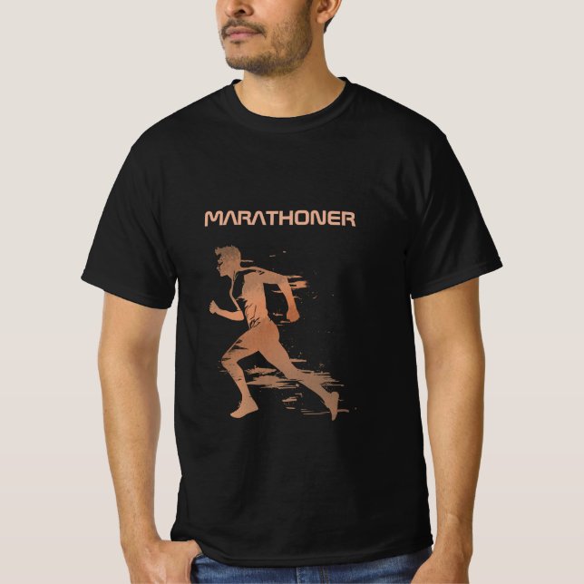 Personalisiert Marathon-Runner-Geschenk T-Shirt (Vorderseite)