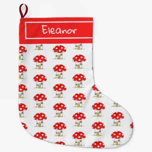 Personalisiert Märchenwald Toadstool Großer Weihnachtsstrumpf