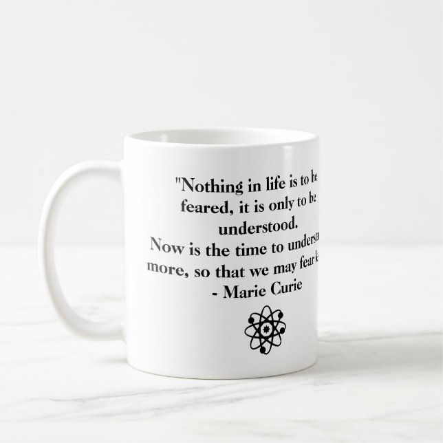 Personalisiert Marie Curie Zitat Kaffeetasse (Links)