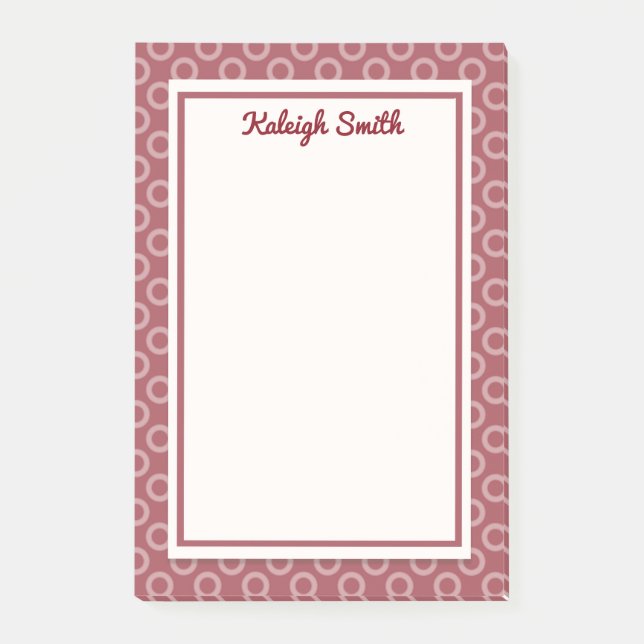 Personalisiert Maroon Polka Dots Post It Notes Post-it Klebezettel (Vorderseite)