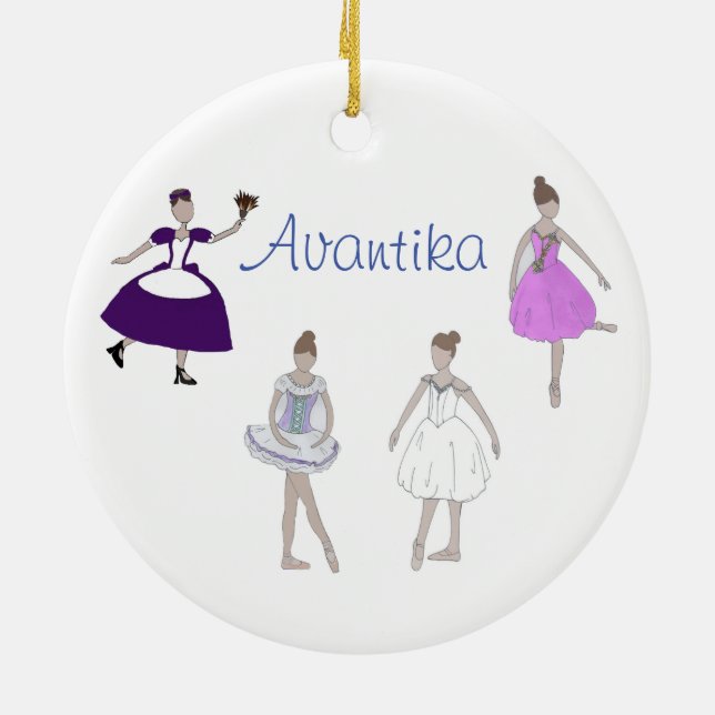 Personalisiert Marzipan/Blume/Magd/Schneefresser Keramik Ornament (Hinten)