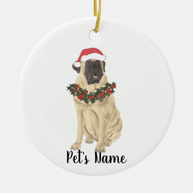 Personalisiert Mastiff Keramik Ornament (Vorne)