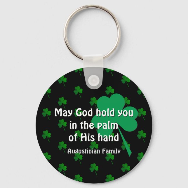 Personalisiert MAY GOD HOLT YOU St Patricks Day Schlüsselanhänger (Vorderseite)