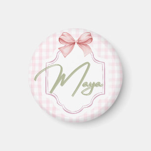 Personalisiert Maya Baby Girl Kinderzimmer Bow&Gin Magnet