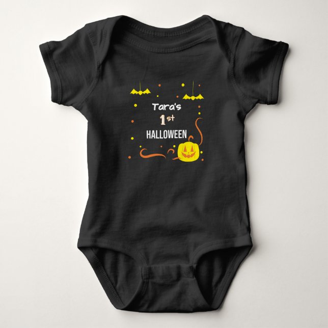 Personalisiert mein 1. Halloween Baby Bodysuit Baby Strampler (Vorderseite)