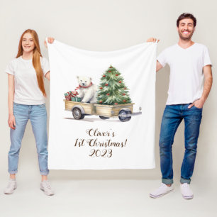 Personalisiert mein 1. Weihnachtscreme Fleecedecke