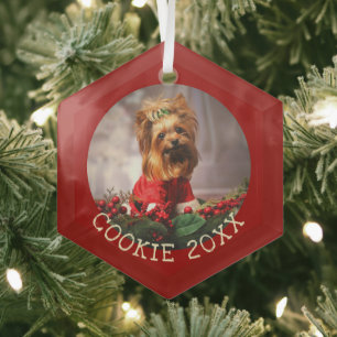 Personalisiert mein erster Weihnachtshund Keepake  Ornament Aus Glas