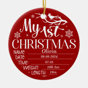 Personalisiert Mein erster Weihnachtsstopp Keramik Ornament