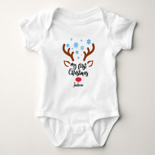 Personalisiert mein erstes Rentier Baby Body Strampler