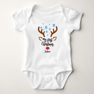 Personalisiert mein erstes Rentier Baby Body Strampler